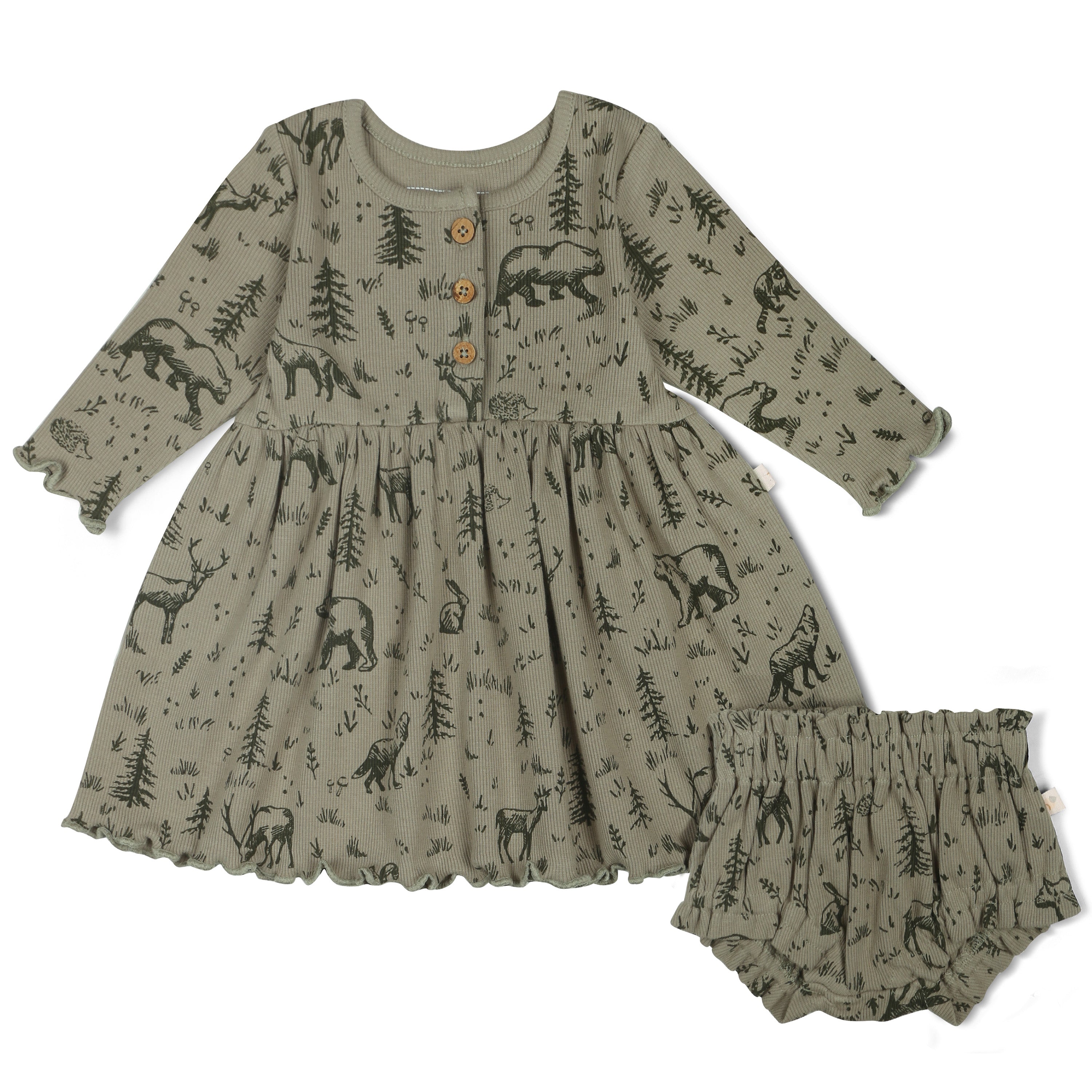 Organic Twirl Dress - Forest Folk