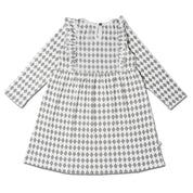 Organic Long Sleeve Ruffle Dress - Harlequin - Makemake Organics