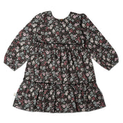 Organic Long Sleeve Tiered Dress - Bohemian Floral - Makemake Organics