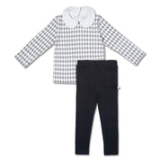 Organic Ruffle Collar Top & Leggings Set - Harlequin - Makemake Organics