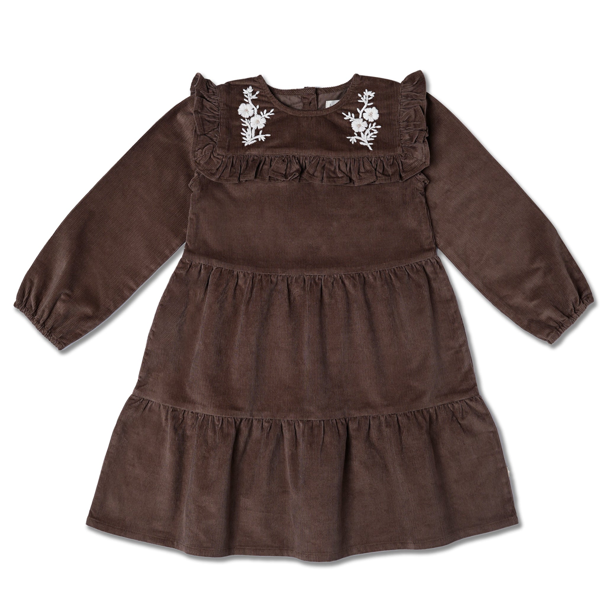 dark brown corduroy dress Magdalene Corduroy Button Down Mini Dress | Chocolate | Womens