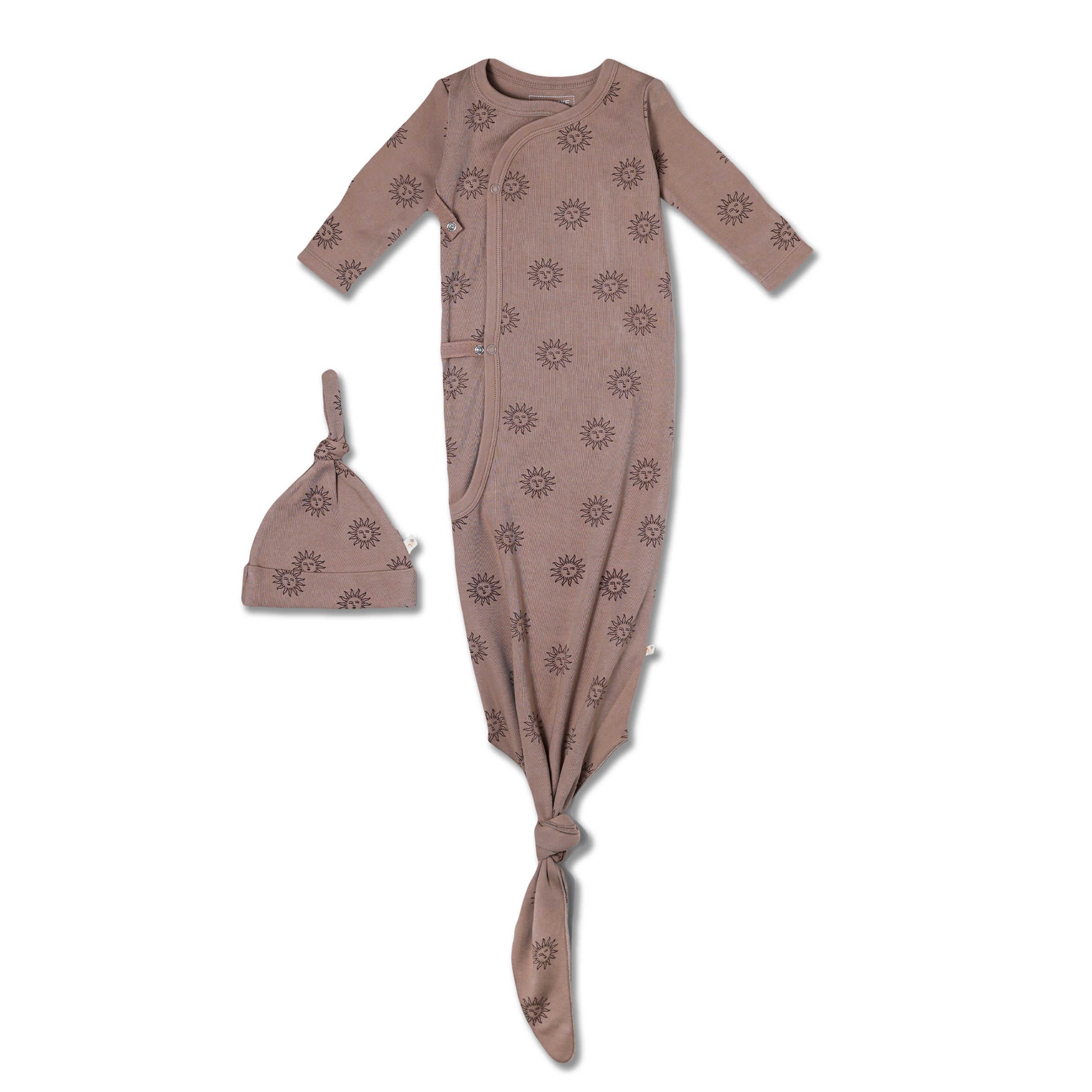 Organic Kimono Knotted Sleep Gown - Sun - Makemake Organics