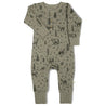 Organic Button Romper - Forest Folk