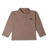 Organic Long Sleeve Polo - Taupe - Makemake Organics