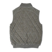 Organic Sleeveless Quilted Corduroy Jacket - Olive - Makemake Organics
