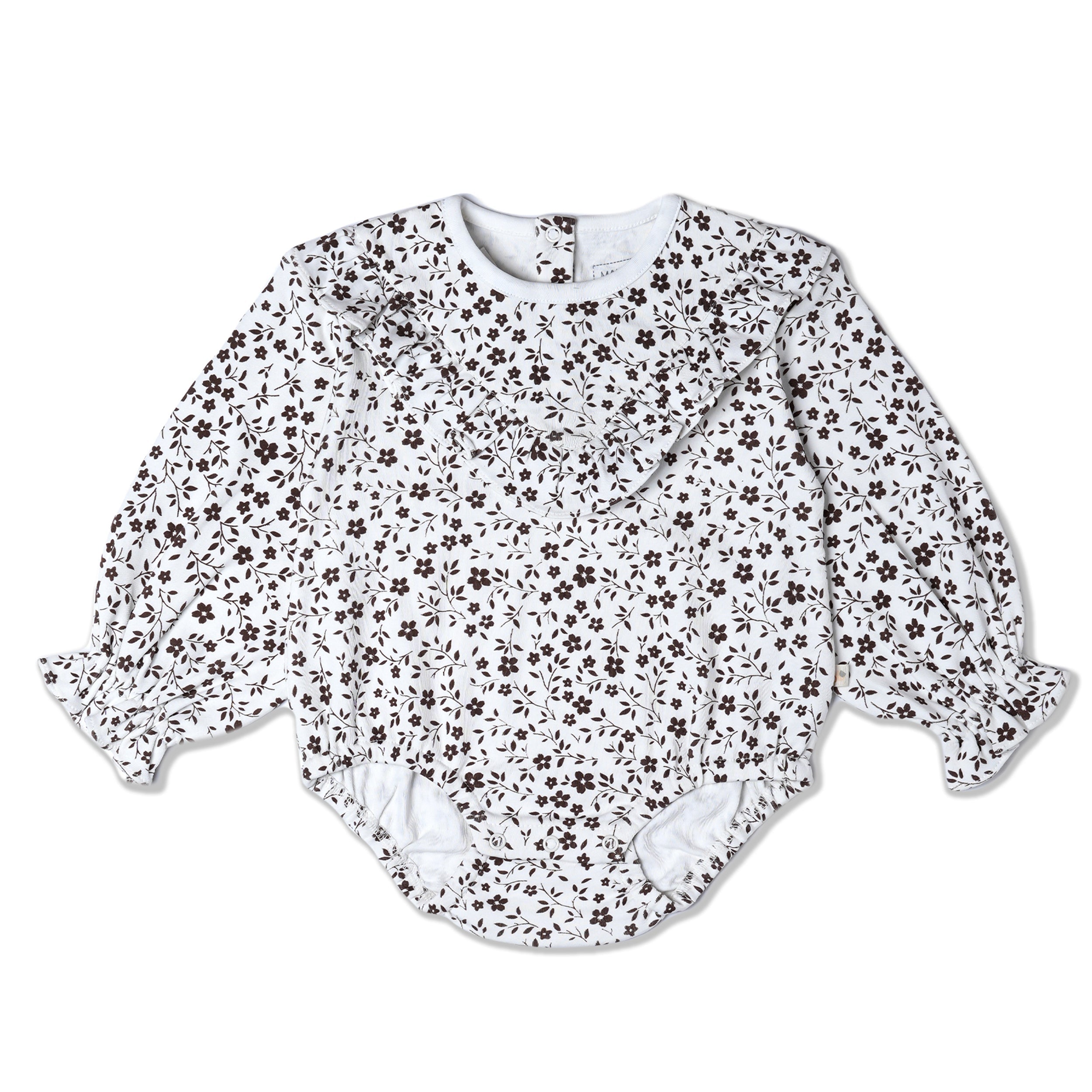 Organic Ruffle Bubble Romper - Wildvine - Makemake Organics