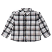 Organic Collared Long Sleeve Shirt - Plaid Checks - Makemake Organics