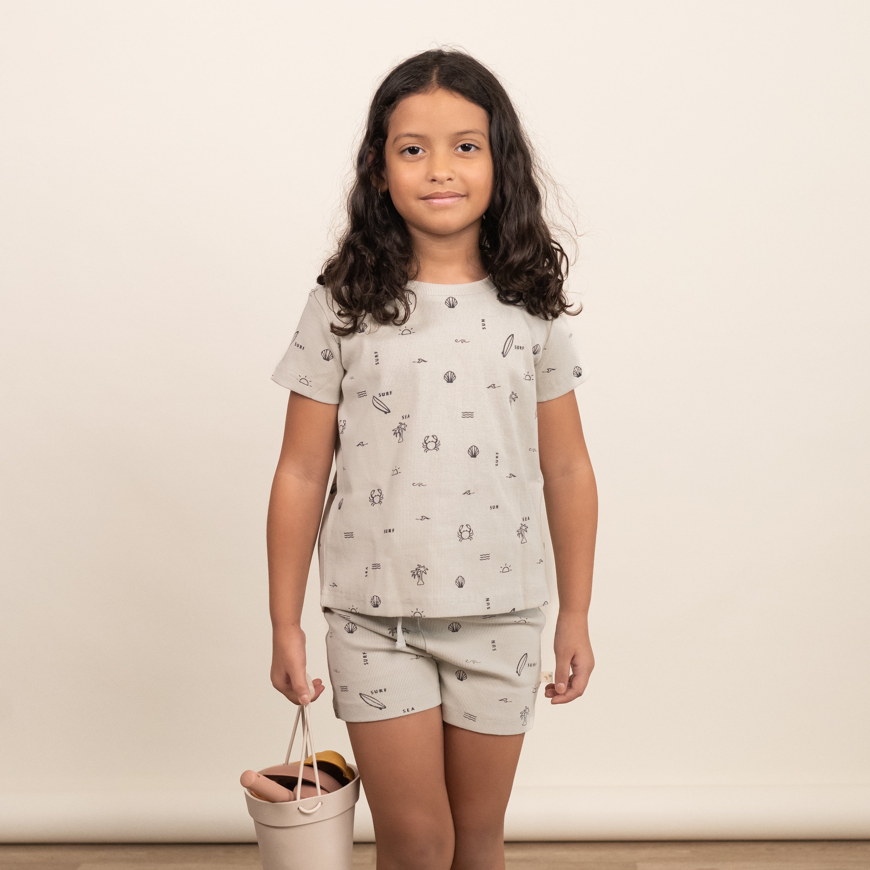 Organic Tee & Shorts Set - Surf - Makemake Organics