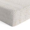 Organic Crib Sheet - Beige Stripes - Makemake Organics