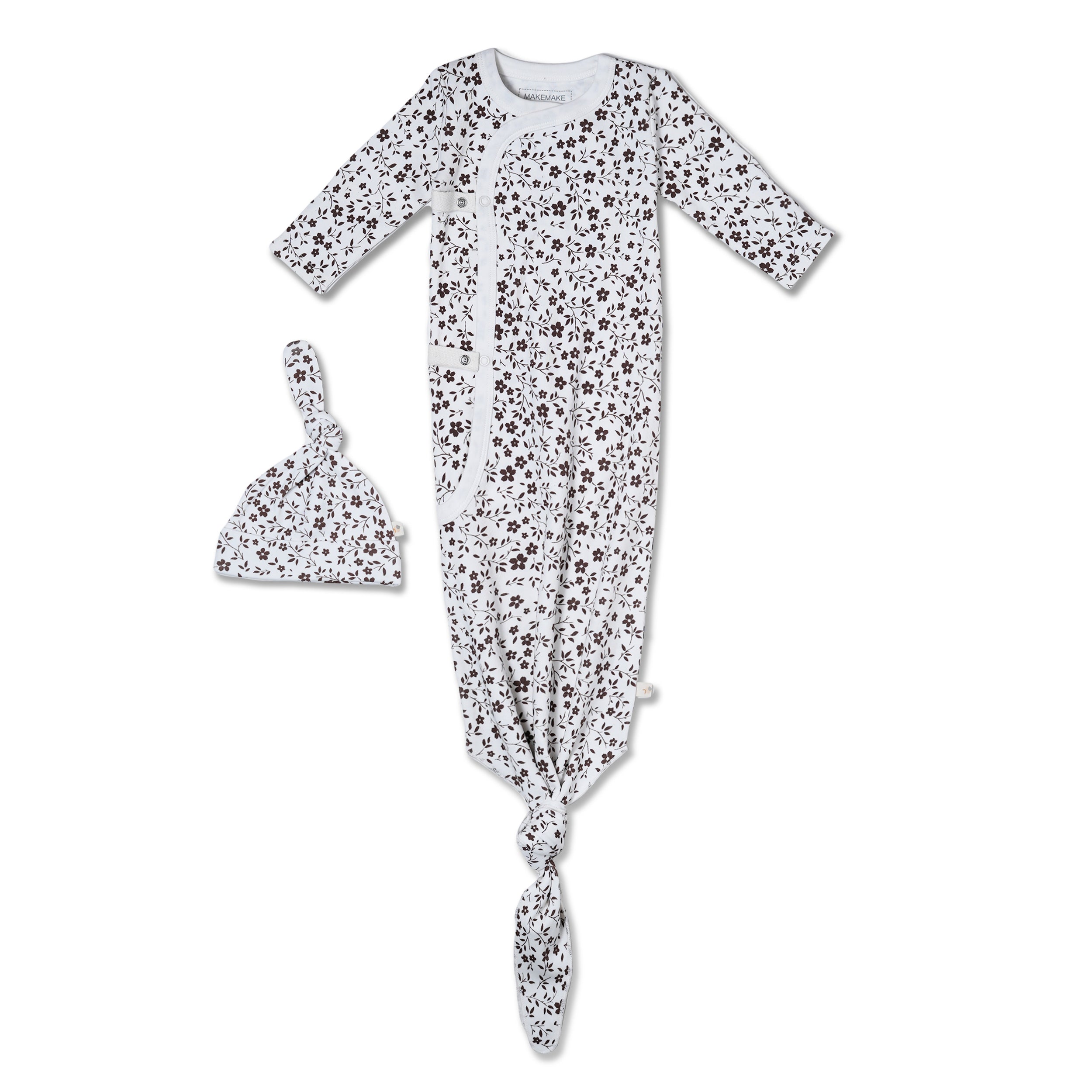 Organic Kimono Knotted Sleep Gown - Wildvine - Makemake Organics