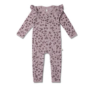 Organic Ruffle Full Sleeve Romper - Mystic Floral - Makemake Organics