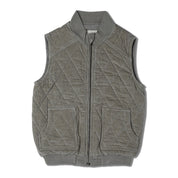 Organic Sleeveless Quilted Corduroy Jacket - Olive - Makemake Organics