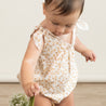 Organic Tie Shoulder Bubble Romper - Gardenia - Makemake Organics