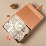 Baby Blanket Gift Set with Moon Lovey - Beige - Makemake Organics
