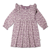Organic Ruffle Sleeve Dress - Thistle - Makemake Organics