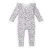 Organic Ruffle Full Sleeve Romper - Wildvine - Makemake Organics