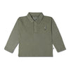 Organic Long Sleeve Polo - Olive - Makemake Organics