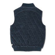Organic Sleeveless Quilted Corduroy Jacket - Hale Navy - Makemake Organics