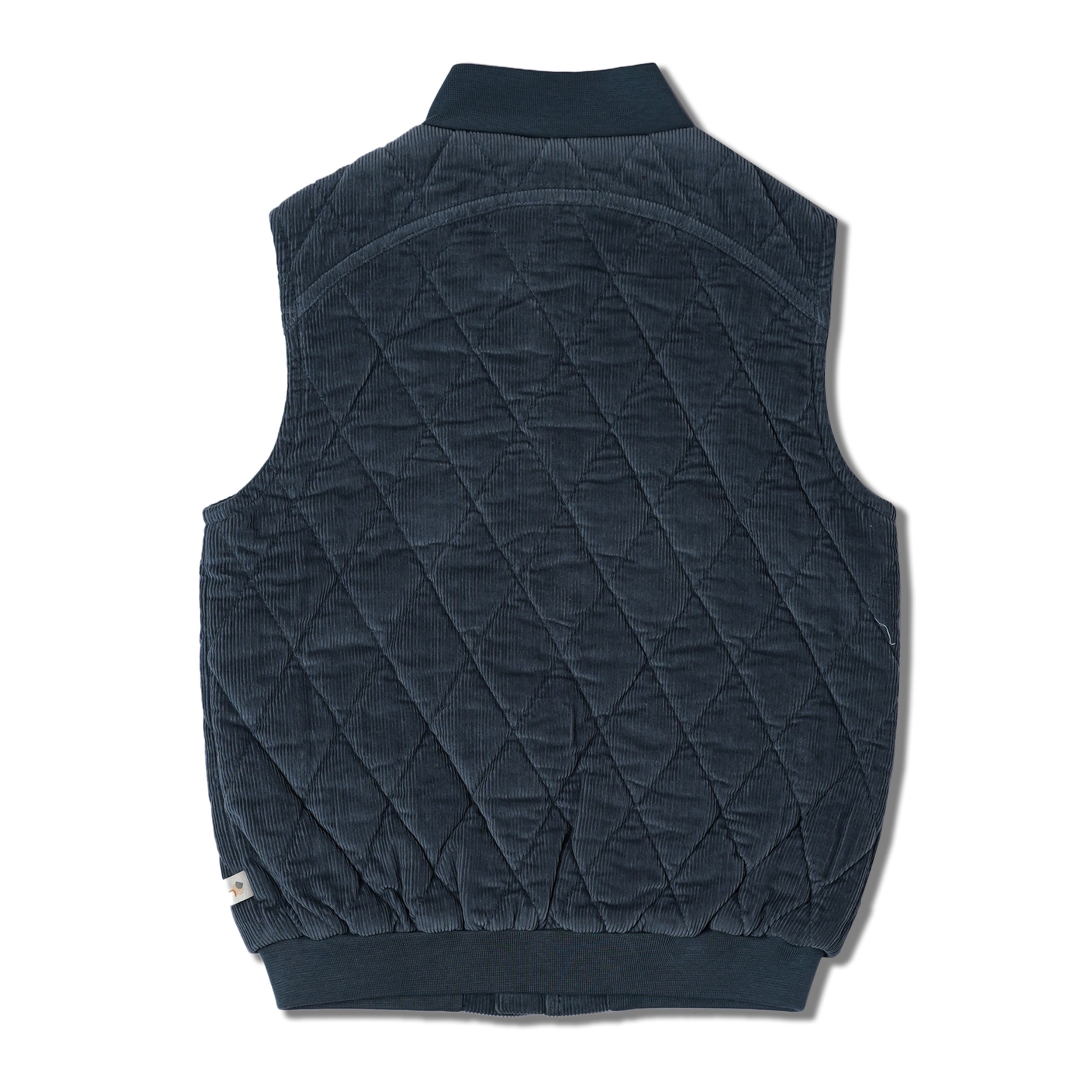 Organic Sleeveless Quilted Corduroy Jacket - Hale Navy - Makemake Organics