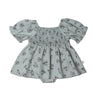 Organic Smocked Dress W/ Bloomers - Sage Bloom - Makemake Organics
