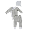 Organic Kimono Onesie & Pants Set - Olive Gingham - Makemake Organics