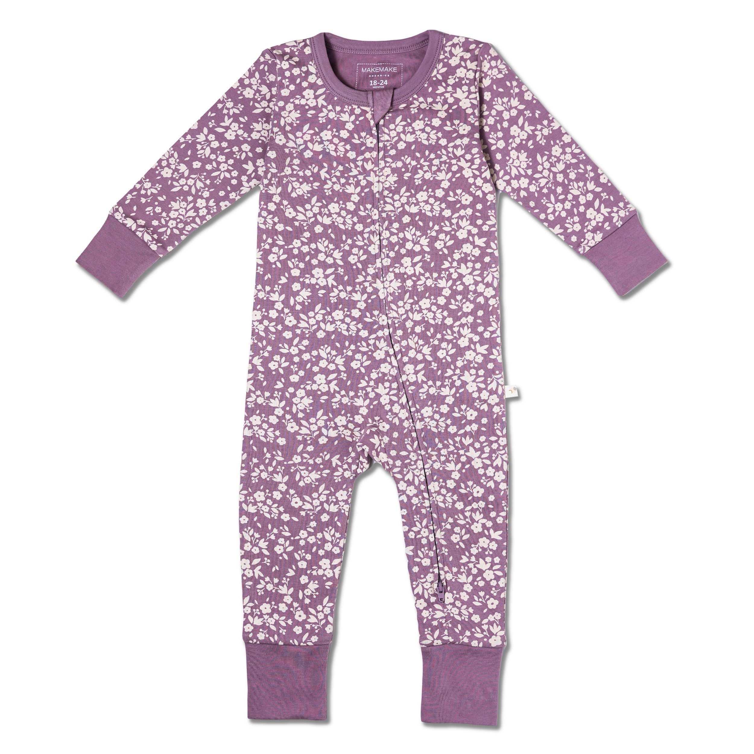 Organic 2-Way Zip Romper - Thistle - Makemake Organics