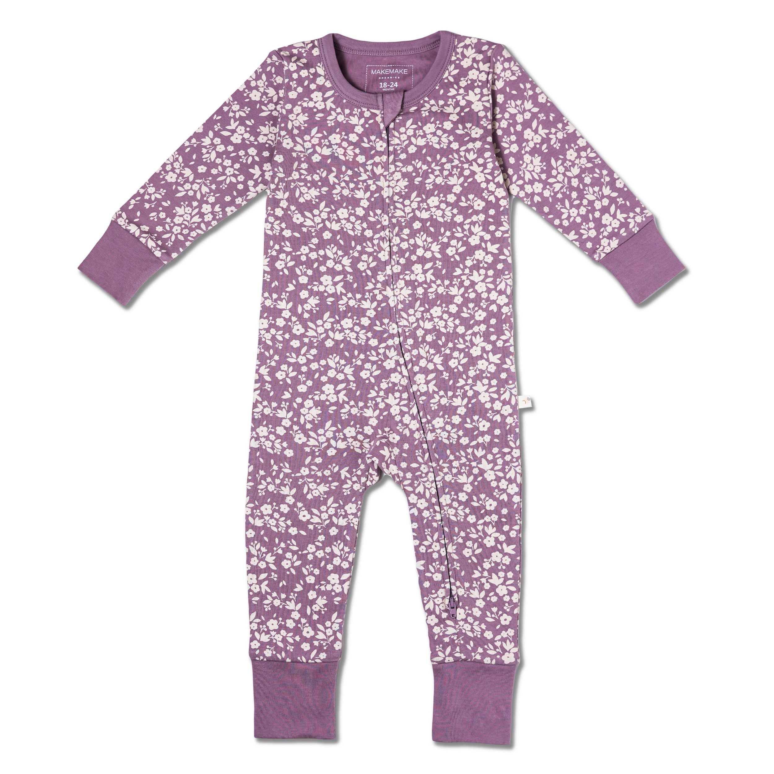 Organic 2-Way Zip Romper - Thistle - Makemake Organics