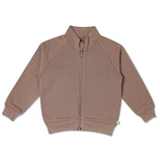 Organic Fleece Zipper Jacket - Taupe - Makemake Organics