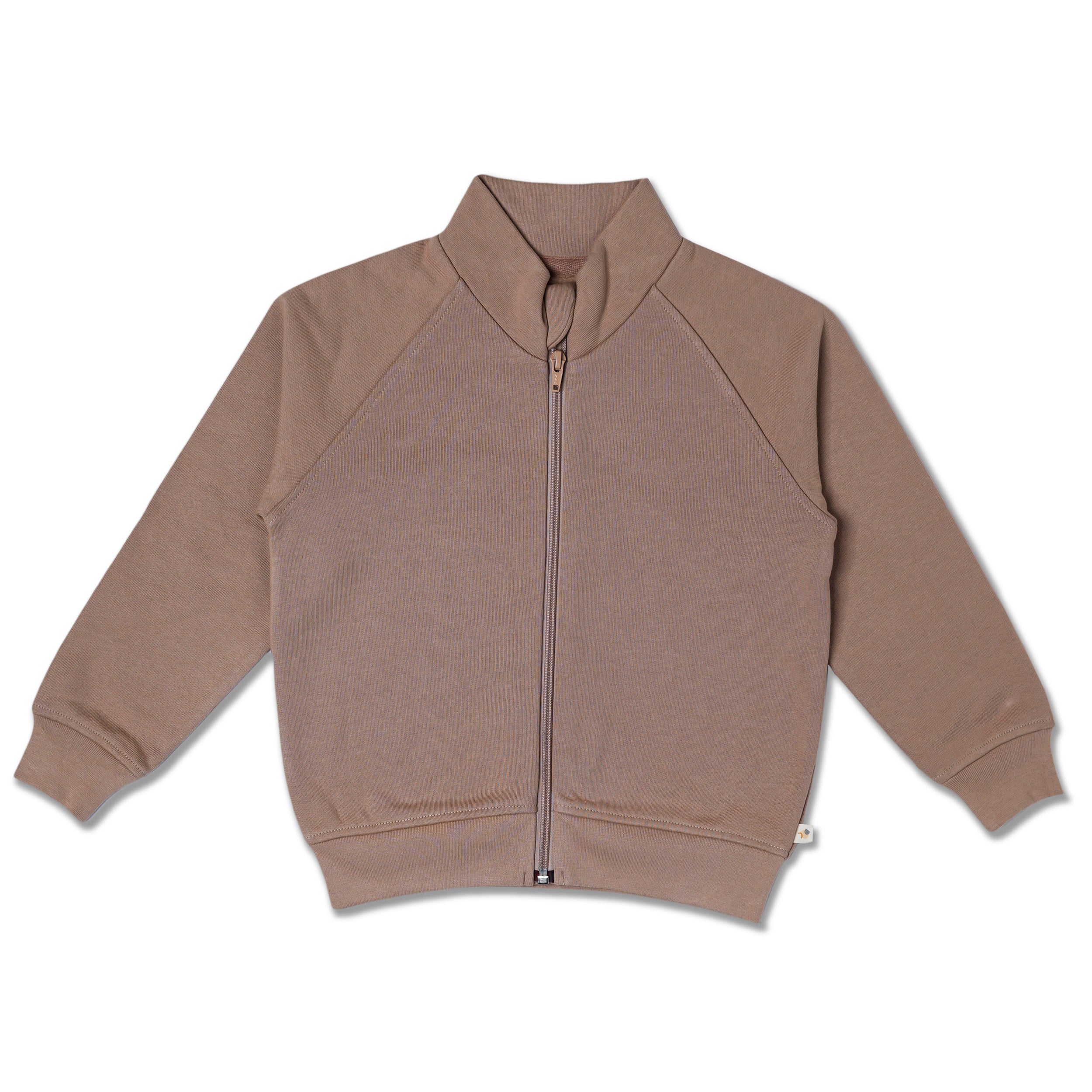 Organic Fleece Zipper Jacket - Taupe - Makemake Organics