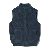 Organic Sleeveless Quilted Corduroy Jacket - Hale Navy - Makemake Organics