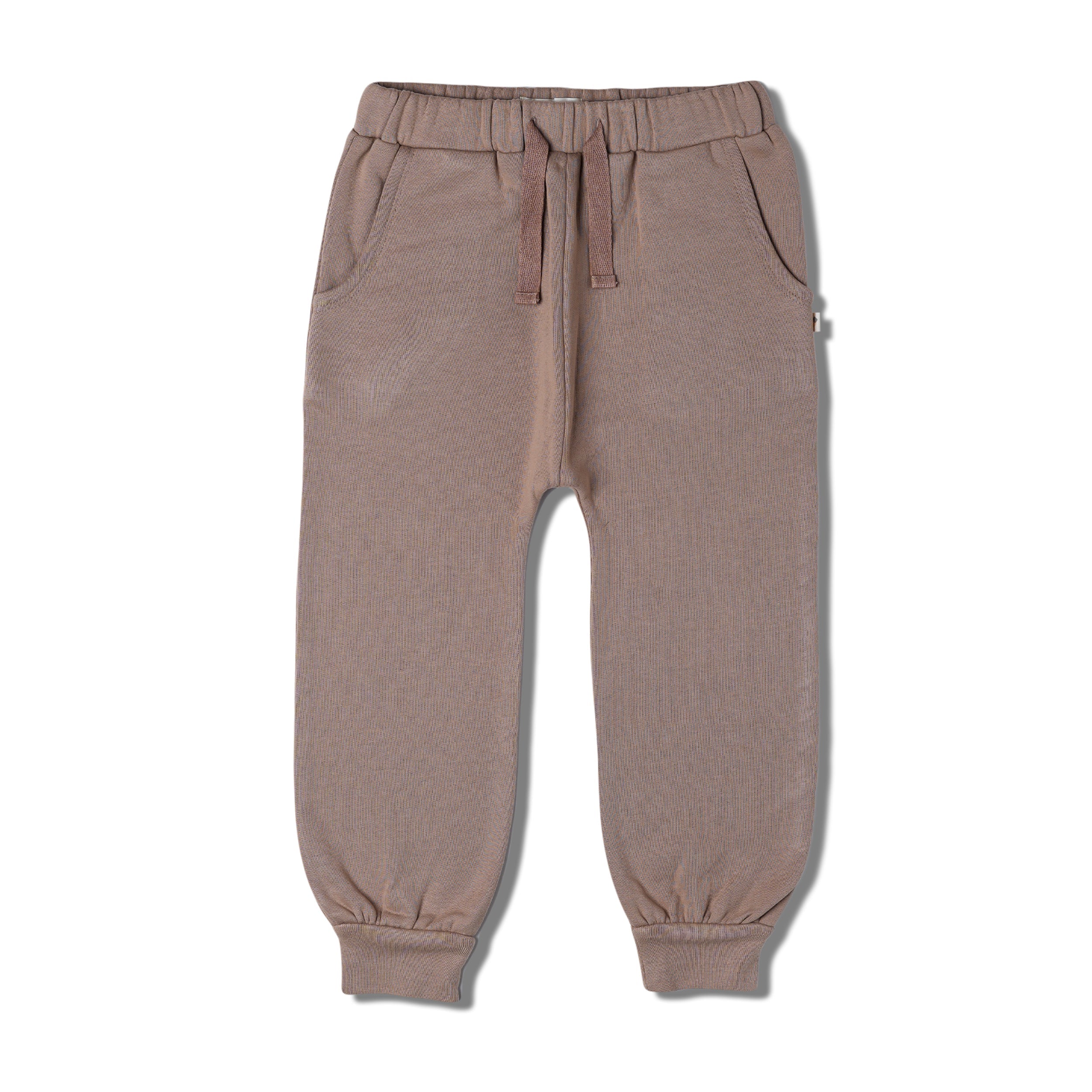 Organic Fleece Jogger Pants - Taupe - Makemake Organics