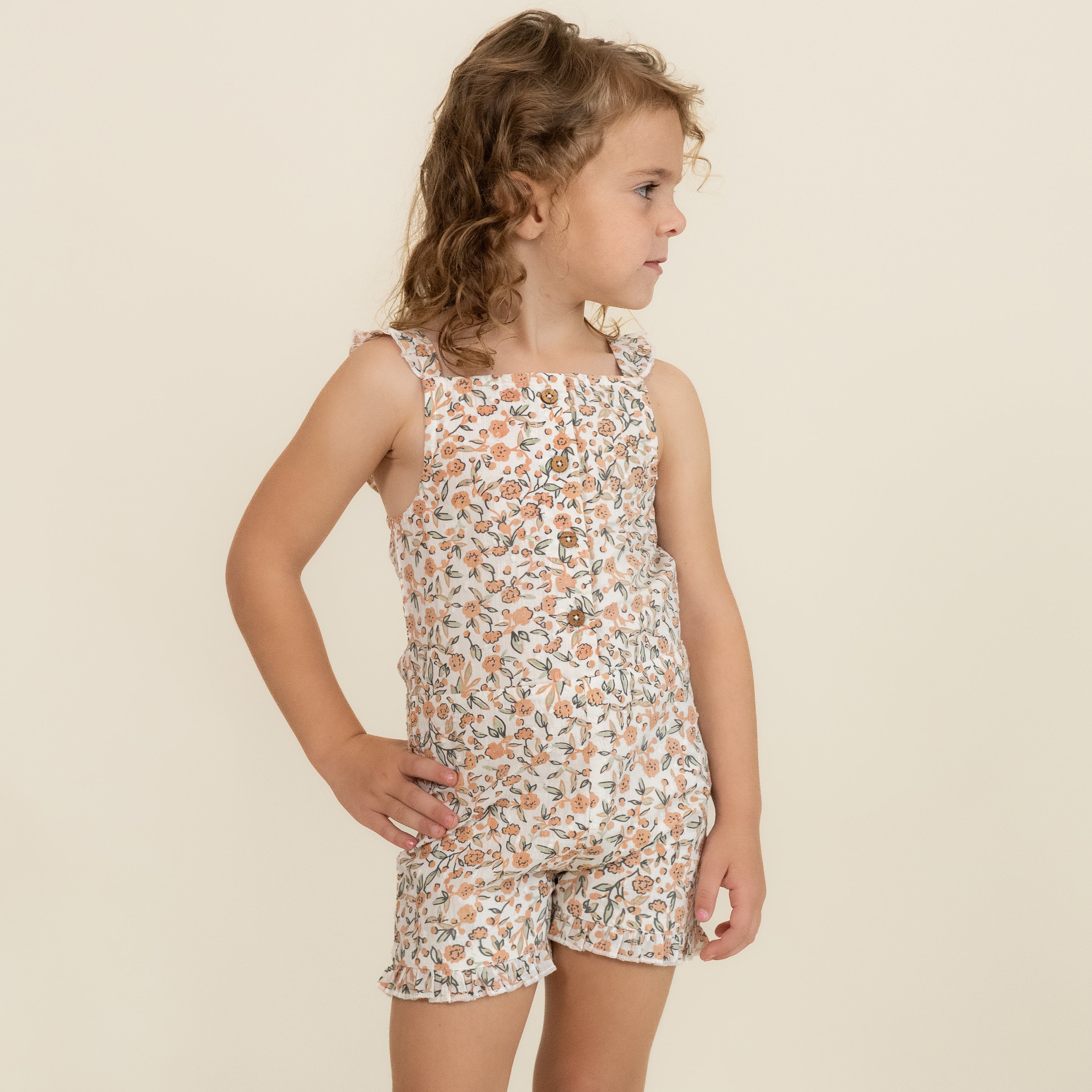 Organic Flutter Jumpsuit - Magnolia - Makemake Organics