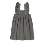 Organic Ruffle Corduroy Dress - Olive - Makemake Organics