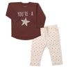 Organic Long Sleeve Tee & Pant Set - You're a Star - Makemake Organics