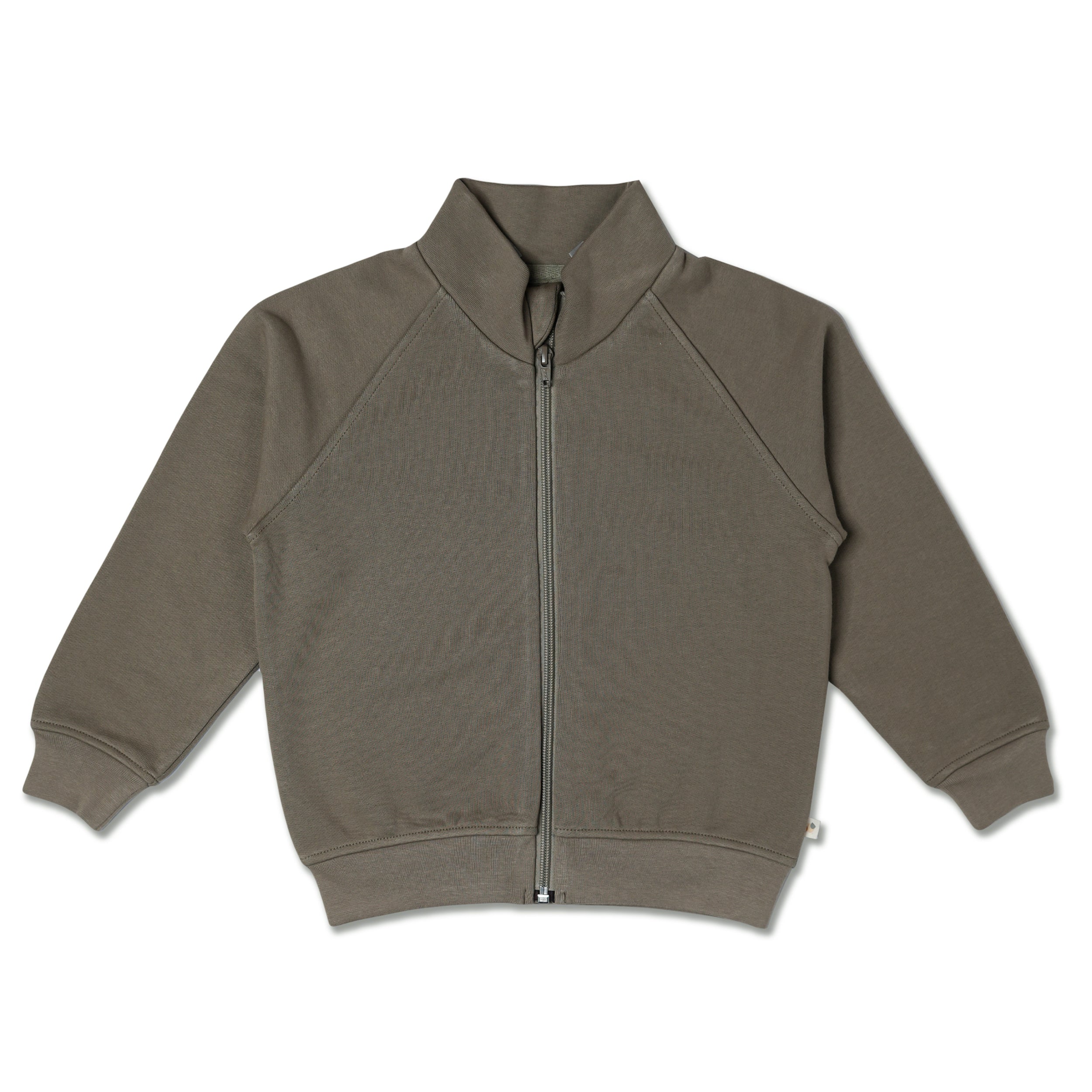 Organic Fleece Zipper Jacket - Olive - Makemake Organics