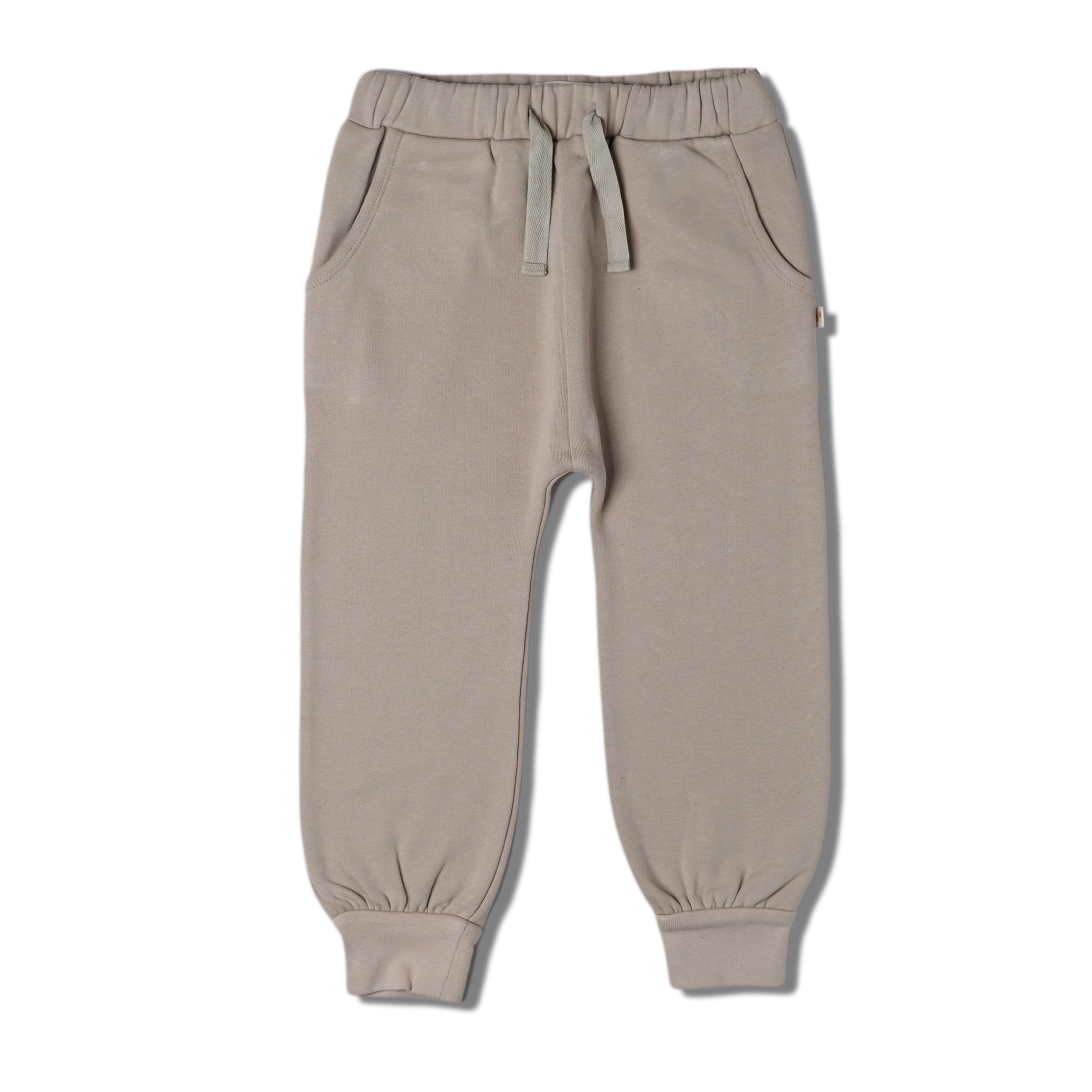 Organic Fleece Jogger Pants - Oat - Makemake Organics