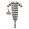 Organic Kimono Knotted Sleep Gown - Bold Stripes - Makemake Organics