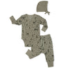 Organic Kimono Onesie & Pants Set - Forest Folk