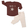 Organic Long Sleeve Tee & Pant Set - You're a Star - Makemake Organics