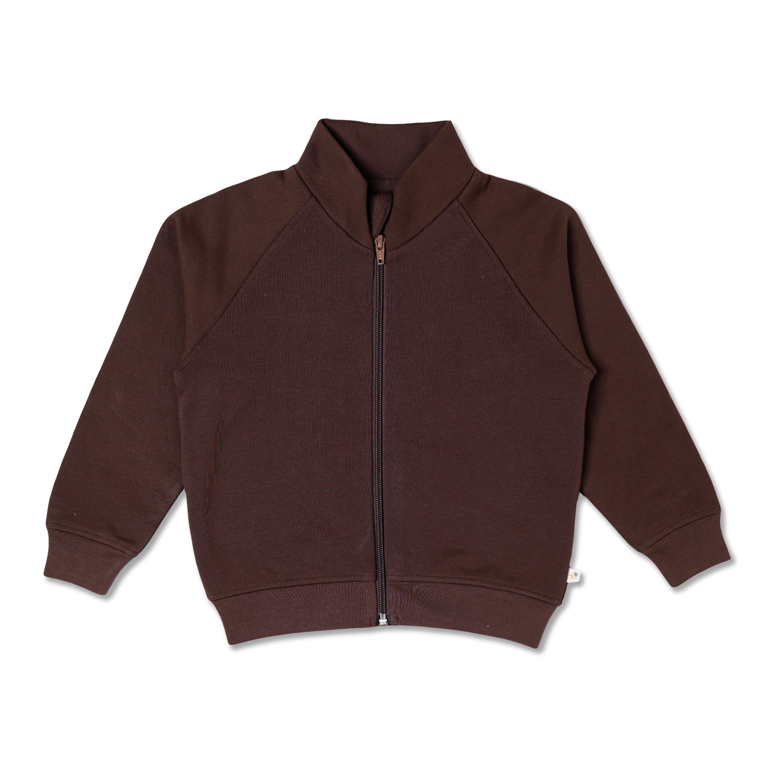 Organic Fleece Zipper Jacket - Dark Brown - Makemake Organics