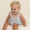 Organic Scalloped Top & Bloomers Set - Blue Vines - Makemake Organics