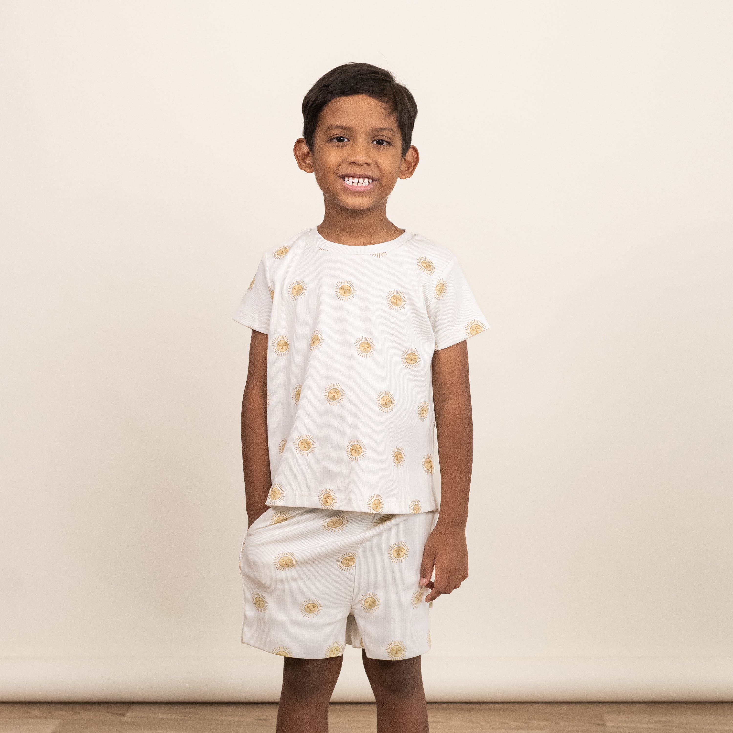 Organic Tee & Shorts Set - Summer Sun - Makemake Organics