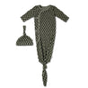 Organic Kimono Knotted Sleep Gown - Checker - Makemake Organics