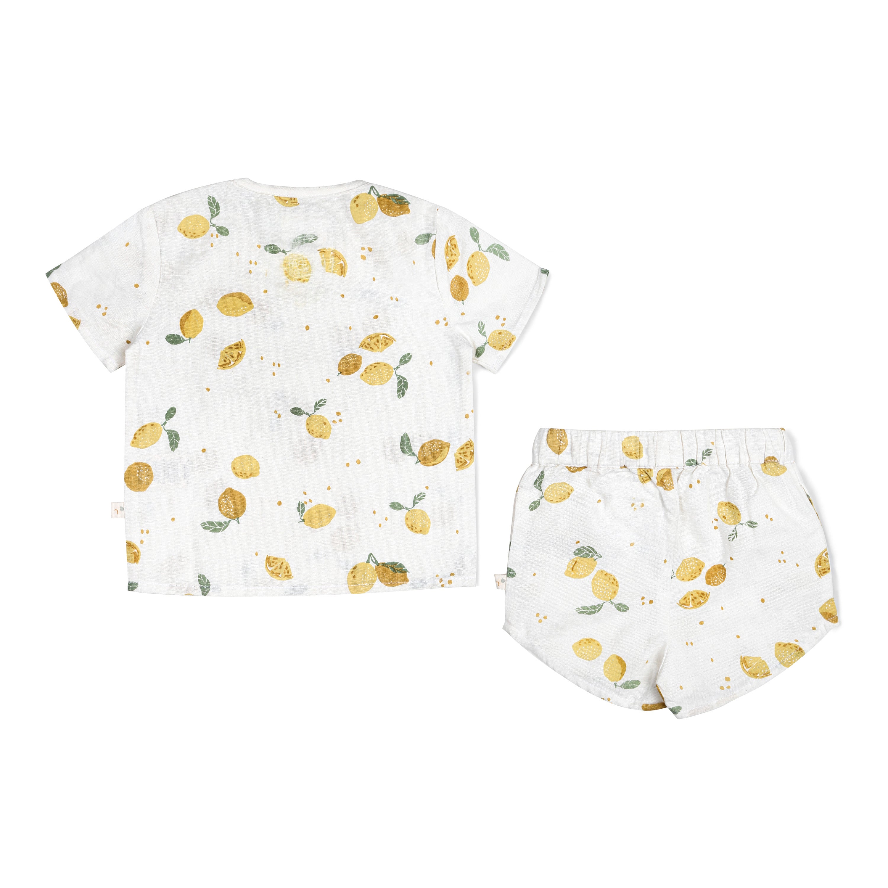 Organic Boys Top and Shorts 2 Piece Set - Citron - Makemake Organics