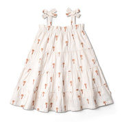Organic Tiered Dress - Palm - Makemake Organics