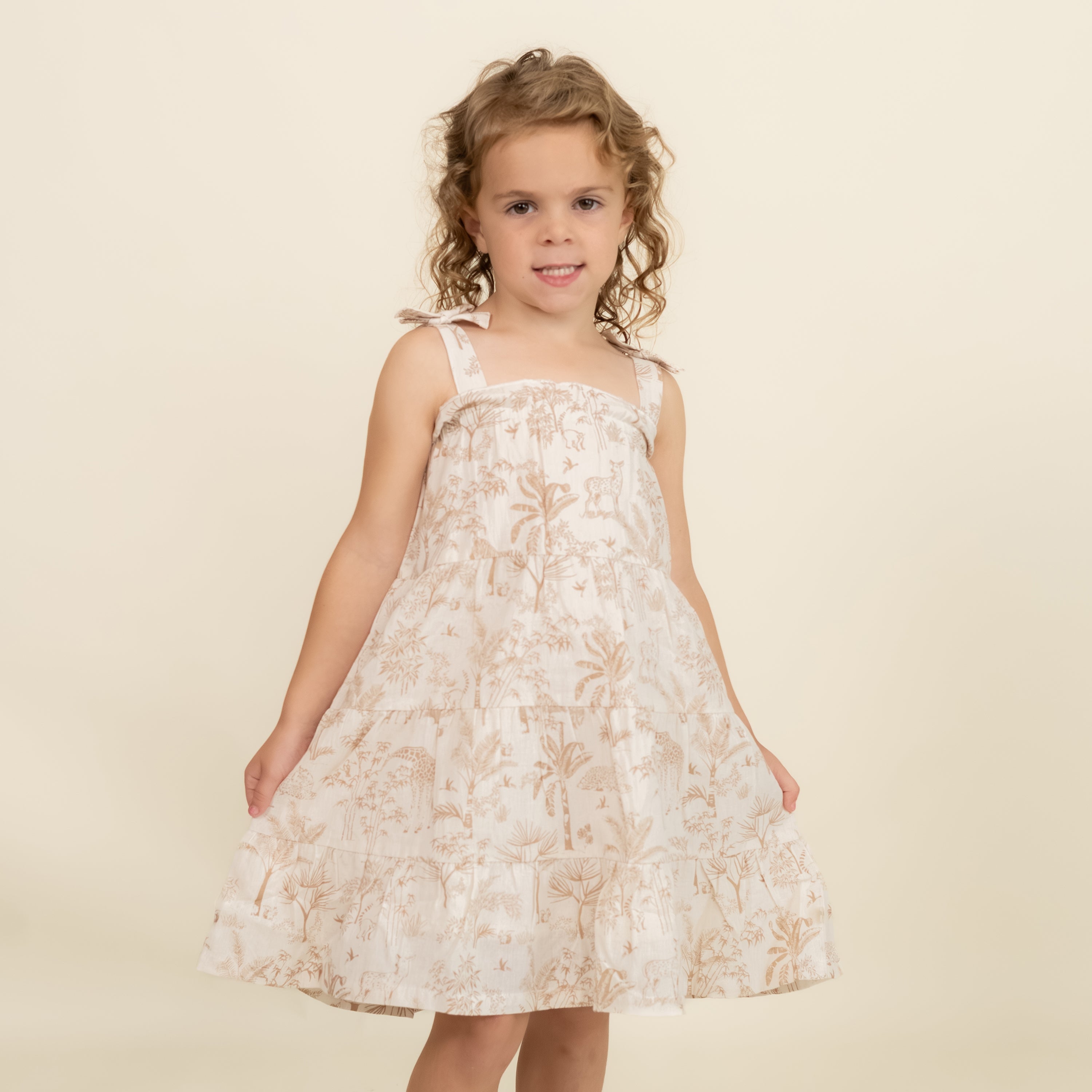 Organic Tiered Dress - Wild Tropics - Makemake Organics