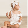 Organic Tie Shoulder Bubble Romper - English Roses - Makemake Organics