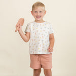 Organic Tee & Shorts Set - Coral - Makemake Organics