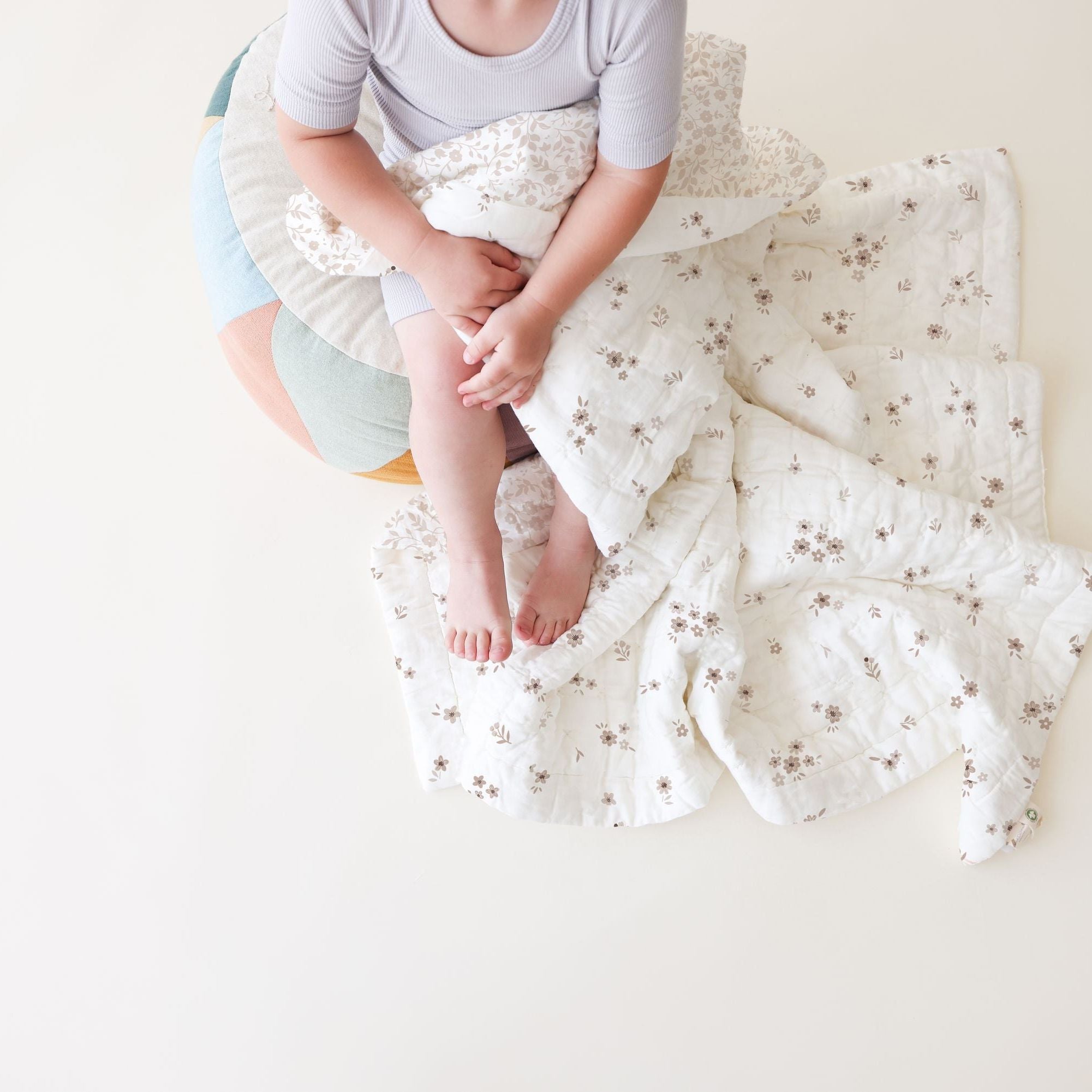 Organic Kids Quilt - Bloom & Gardenia - Makemake Organics