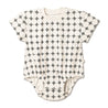 Organic Short Sleeve Bubble Romper - Mod Dots - Makemake Organics